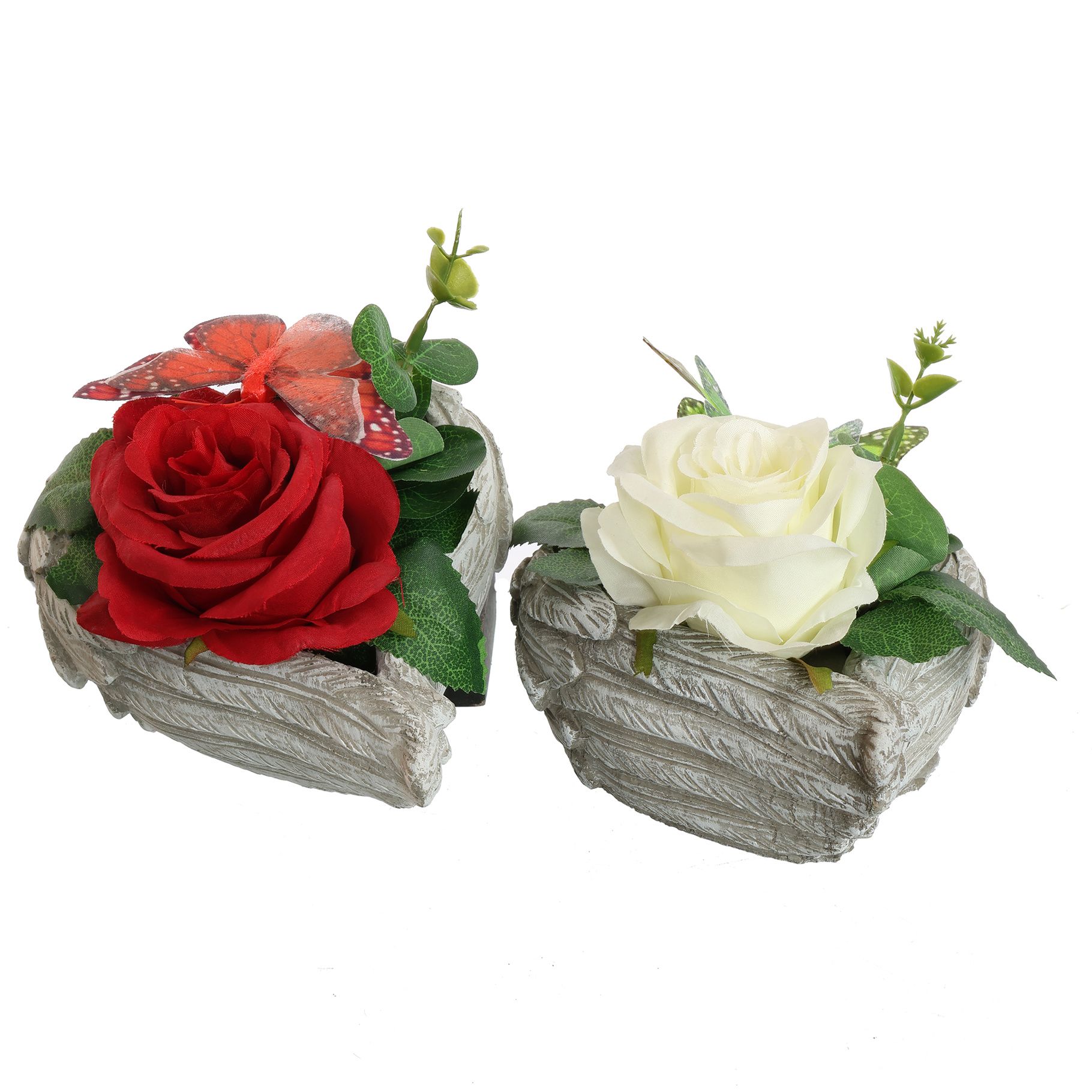 Roos met vlinder in hartje